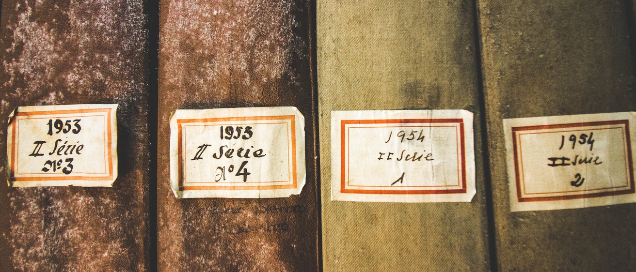 Old books lined up