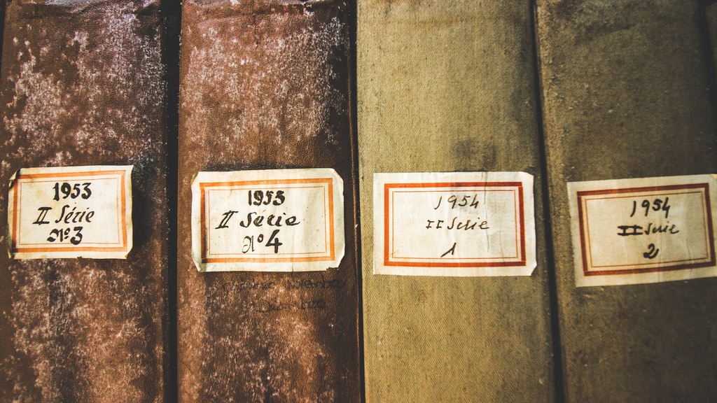 Old books lined up